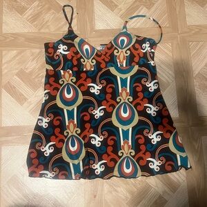 Small- medium Colorful Patterned Spaghetti Strap dress top